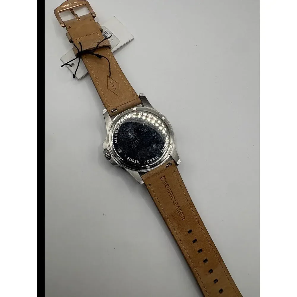 Fossil Blue Dive Three-Hand Date Stainless Steel Watch - Leather Band